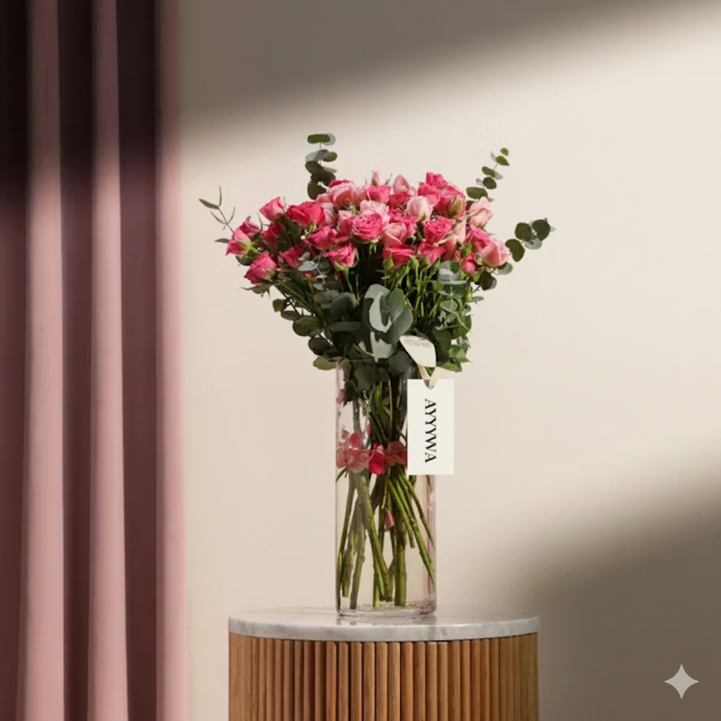 Graceful baby roses vase